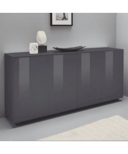 Web Furniture Credenza moderna antracite laccato 180 cm per soggiorno