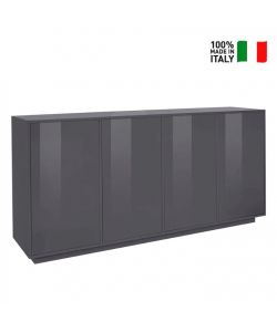 Web Furniture Credenza moderna antracite laccato 180 cm per soggiorno