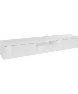 Porta Tv Lowboard 220 Essential Bianco Laccato 2 Ante 1 Ribalta