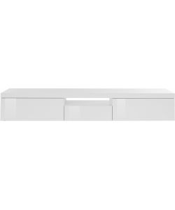 Porta Tv Lowboard 220 Essential Bianco Laccato 2 Ante 1 Ribalta