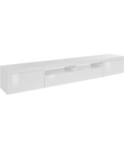 Porta Tv Lowboard 240 Essential Bianco Laccato 2 Ante 1 Ribalta