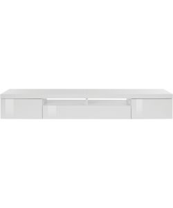 Porta Tv Lowboard 240 Essential Bianco Laccato 2 Ante 1 Ribalta