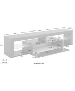 Porta Tv Lowboard 160 Essential Bianco Laccato 1 Ribalta