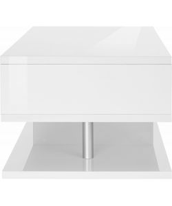 Tavolino Da Salotto Moderno Rettangolare 90x55cm 2 Ripiani Zeta 90