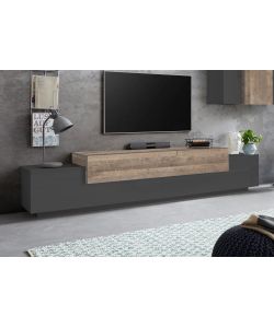 Web Furniture Porta TV Corona in Antracite Oak - Design Moderno 240 cm