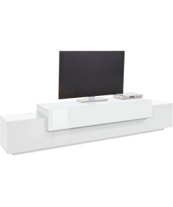 Porta Tv Corona Moderno 240 Bianco E Bianco Laccato