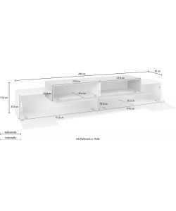 Porta Tv Corona Moderno 240 Bianco E Bianco Laccato