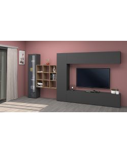 Web Furniture - Libreria sospesa Maruska in Acero Wotan 90x25 cm