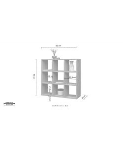 Web Furniture - Libreria sospesa Maruska in Acero Wotan 90x25 cm