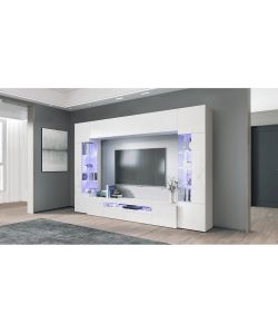 Web Furniture Parete Attrezzata Moderna Soggiorno Bianco Lucido 290x40x191,2