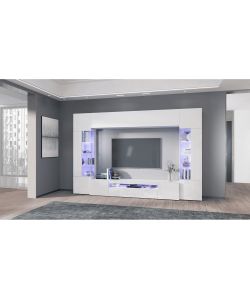 Web Furniture Parete Attrezzata Moderna Soggiorno Bianco Lucido 290x40x191,2