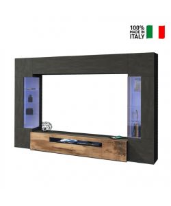 Web Furniture Parete Attrezzata Moderna Soggiorno Antracite 290x40x190 cm