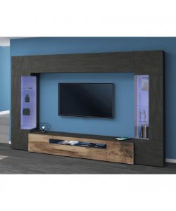 Web Furniture Parete Attrezzata Moderna Soggiorno Antracite 290x40x190 cm
