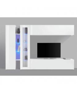 Web Furniture Parete Attrezzata Soggiorno Bianca Lucida 280x30x180 cm