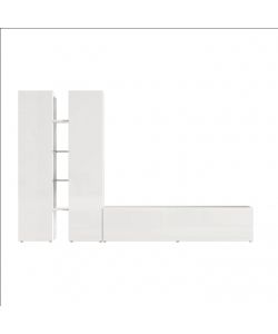 Web Furniture Parete Attrezzata Moderna Soggiorno Bianco Lucido 180 cm