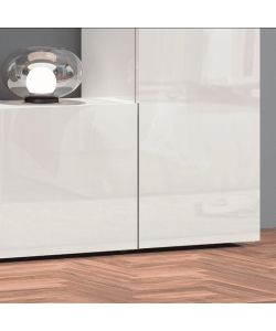 Web Furniture Parete Attrezzata Moderna Soggiorno Bianco Lucido 260x30x180 cm