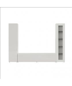 Web Furniture Parete Attrezzata Moderna Soggiorno Bianco Lucido 260x30x180 cm