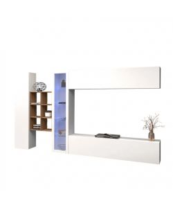 Web Furniture Parete Attrezzata Soggiorno Bianco Lucido 320x30x180 cm