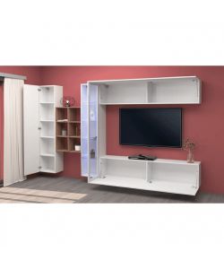 Web Furniture Parete Attrezzata Soggiorno Bianco Lucido 320x30x180 cm