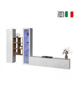 Web Furniture Parete Attrezzata Soggiorno Bianco Lucido 320x30x180 cm
