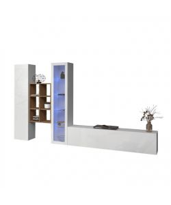 Web Furniture Parete Attrezzata Soggiorno Bianco Lucido 320x30x180 cm