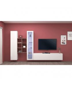 Web Furniture Parete Attrezzata Soggiorno Bianco Lucido 320x30x180 cm