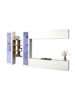 Web Furniture Parete Attrezzata Soggiorno Bianco Lucido 320x30x180 cm