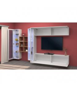 Web Furniture Parete Attrezzata Soggiorno Bianco Lucido 320x30x180 cm