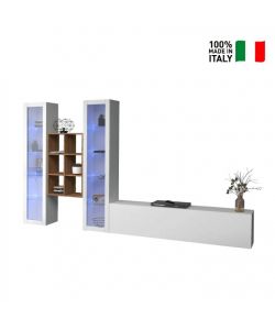 Web Furniture Parete Attrezzata Moderna Soggiorno Bianco Lucido 320x30x180