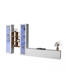 Web Furniture Parete Attrezzata Moderna Soggiorno Bianco Lucido 320x30x180