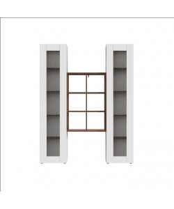 Web Furniture Parete Attrezzata Soggiorno Bianco Lucido 140x30x180 cm