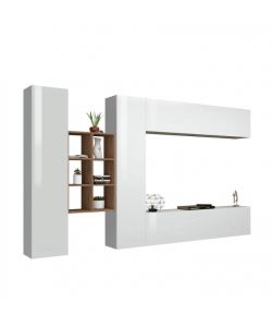 Web Furniture Parete Attrezzata Moderna Soggiorno Bianco Lucido 320x30x180