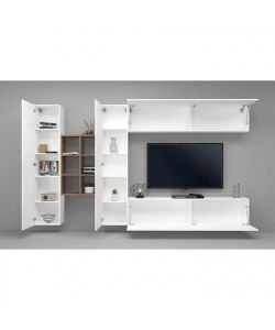 Web Furniture Parete Attrezzata Moderna Soggiorno Bianco Lucido 320x30x180