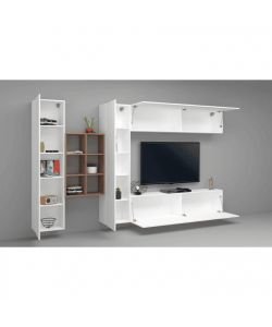 Web Furniture Parete Attrezzata Moderna Soggiorno Bianco Lucido 320x30x180