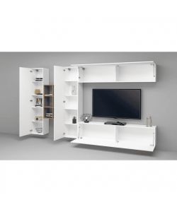 Web Furniture Parete Attrezzata Moderna Soggiorno Bianco Lucido 320x30x180