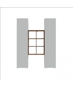 Set Soggiorno Maruska Bianco Lucido e Rovere 140x30x180 cm Moderno