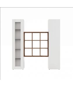 Parete Attrezzata Maruska Soggiorno Bianco Lucido 170x30x180 cm