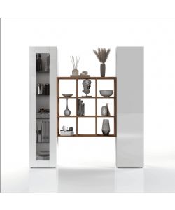 Parete Attrezzata Maruska Soggiorno Bianco Lucido 170x30x180 cm