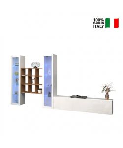 Web Furniture Parete Attrezzata Moderna Soggiorno Bianco Laccato 350x30x180