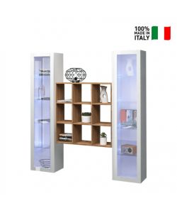 Web Furniture Parete Attrezzata Soggiorno Bianco Lucido 170x30x180 cm