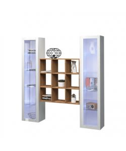 Web Furniture Parete Attrezzata Soggiorno Bianco Lucido 170x30x180 cm