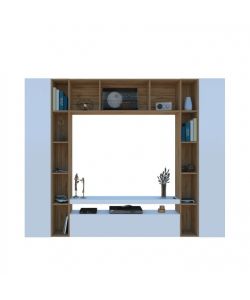 Web Furniture Parete Attrezzata Soggiorno 270x35x210 Bianco Lucido