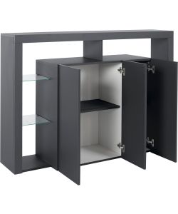 Web Furniture Credenza Essential Highboard 3 Ante 150 Antracite Opaco - 150x40x100 cm