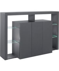 Web Furniture Credenza Essential Highboard 3 Ante 150 Antracite Opaco - 150x40x100 cm