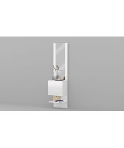 Scarpiera Kompact Con Specchiera Bianco Lucido
