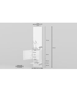 Scarpiera Kompact Con Specchiera Bianco Lucido