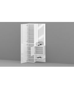 Web Furniture Armadio Multiuso Kompact 2 Pezzi Bianco Lucido 90x35x191