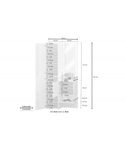 Web Furniture Armadio Multiuso Kompact 2 Pezzi Bianco Lucido 90x35x191
