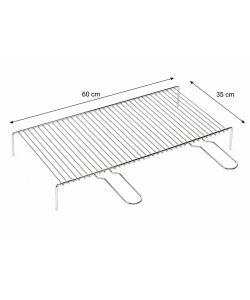 Graticola Pesante Cromata 35x60 cm con Piedi per Barbecue Fai-da-te