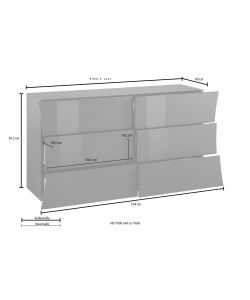 Com Moderno Arco Da 150 Cm Con 6 Cassetti